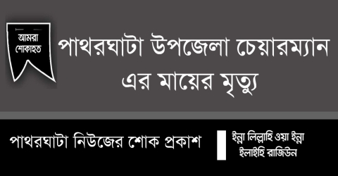 পাথরঘাটা উপজেলা চেয়ারম্যানের মায়ের মৃত্যু: পাথরঘাটা নিউজের শোক