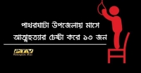 পাথরঘাটা উপজেলায় গড়ে মাসে আত্মহত্যার চেষ্টা করে ১৩ জন