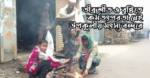 তীব্র শীত ও বৃষ্টিতে কর্মতৎপরতা নেই উপকূলীয় মৎস্য বন্দরে