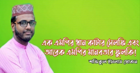 এক এমপির ধান কাটার সেলফি এবং আরেক এমপির মানবতার ফুলকি!